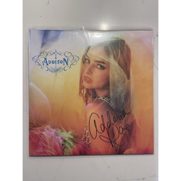 Addison Rae SIGNED Cover Jacket Sleeve 'Addison' Debut Album Vinyl AUTOGRAPHED - Picture 1 of 6